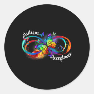 Adesivo Redondo Autismo Vermelho em vez de Infinito Símbolo Autist