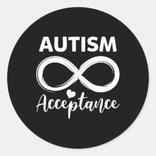 Adesivo Redondo Autismo - Vermelho em vez disso - Aceitação sem Co