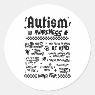 Adesivo Redondo Autismo World Tour Conscientização sobre Autismo (
