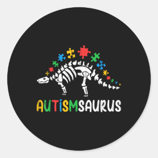 Adesivo Redondo Autismsaurus Dinossaur Boys Crianças Toddler Autis