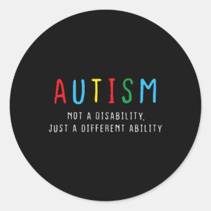 Adesivo Redondo Autista Oferece Crianças Adultos Diferentes Habili