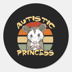 Adesivo Redondo Autista Princesa Cute Oculta Consciência Autismo