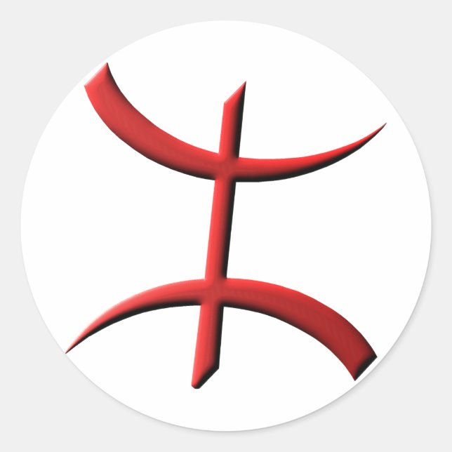 Adesivo Redondo auto-adesivo aza vermelho relevo (Frente)