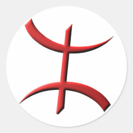 Adesivo Redondo auto-adesivo aza vermelho relevo