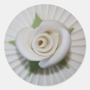 Adesivo Redondo Auto colante Botão de Rosa