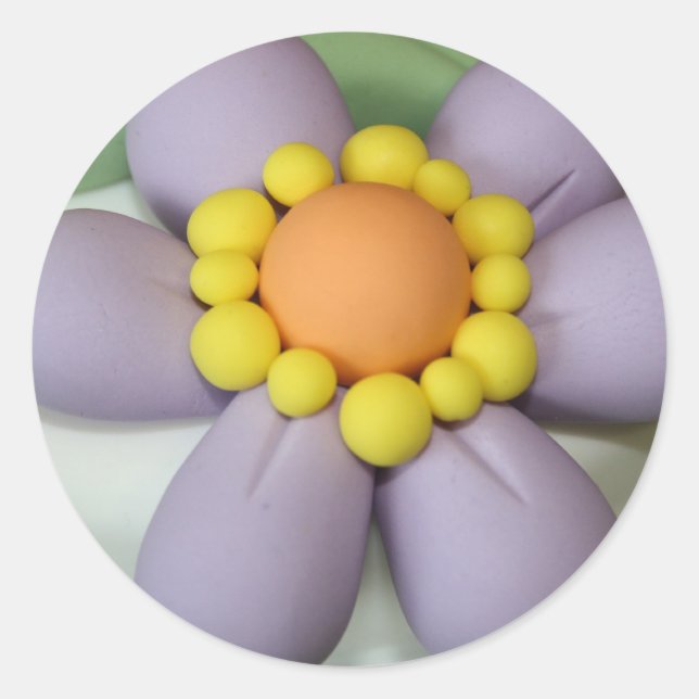 Adesivo Redondo Auto colante Flor de Açucar (Frente)