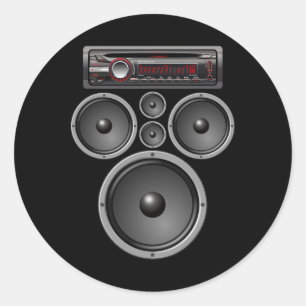 Adesivo Redondo Auto-falantes estéreo para automóveis System Audio