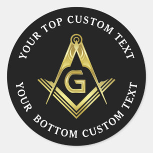 Adesivo Redondo Autoadesivos Masônicos Redondos   Praça Dourada ne