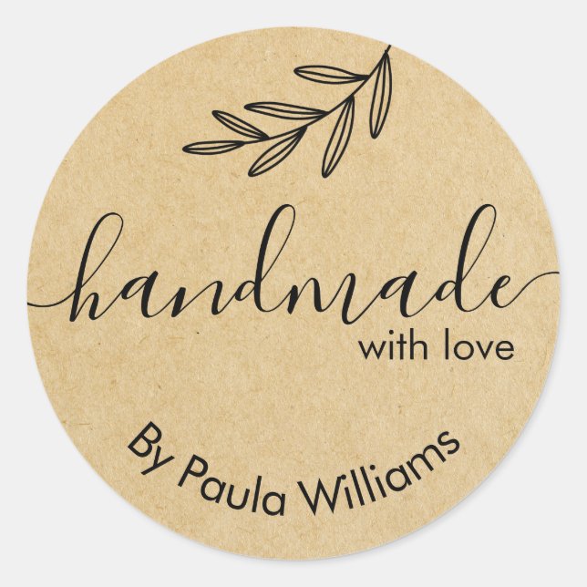 Adesivo Redondo Autoadesivos para Empresas de Script Manuscrito (Frente)