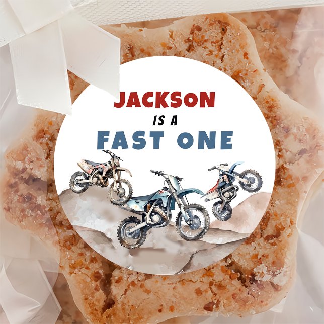 Adesivo Redondo Autocicleta de bicicleta de aniversário (Criador carregado)