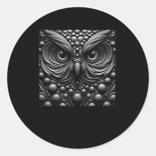 Adesivo Redondo Autocolante 3d Black Owl