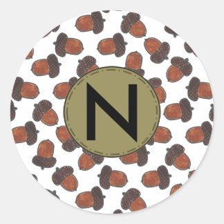 Adesivo Redondo Autocolante Acorn Personalizado