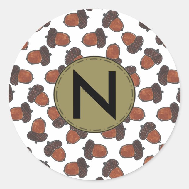 Adesivo Redondo Autocolante Acorn Personalizado (Frente)