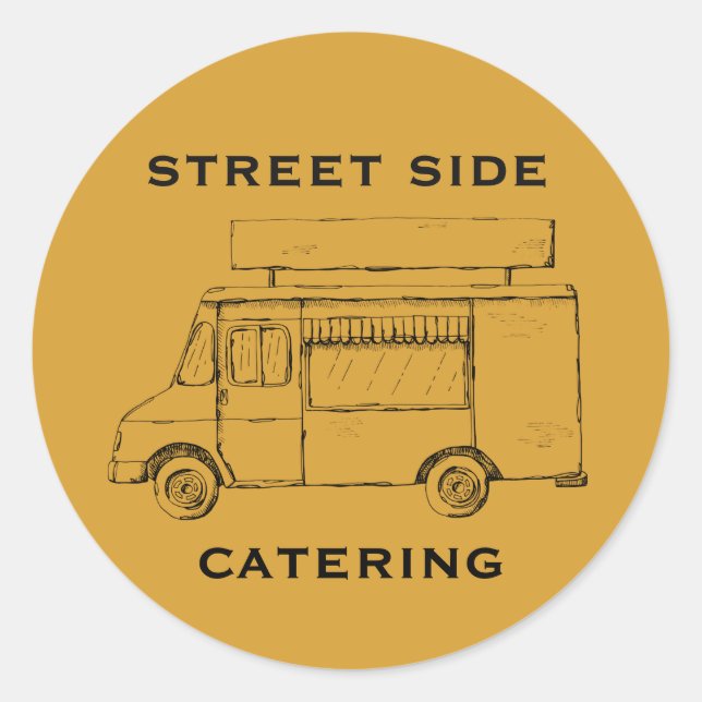 Adesivo Redondo Autocolante amarelo personalizado do caminhão de c (Frente)