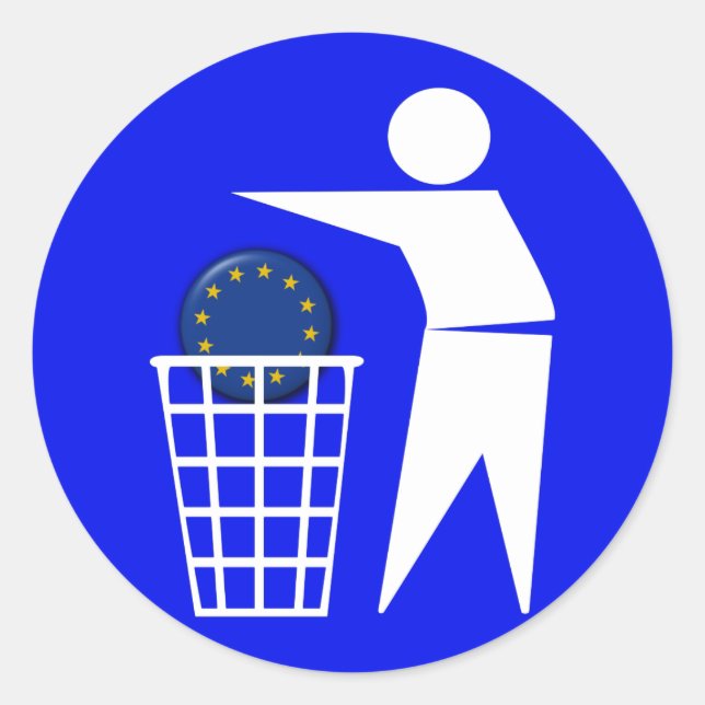 Adesivo Redondo Autocolante: Anti- UE protesto 2c - (Frente)