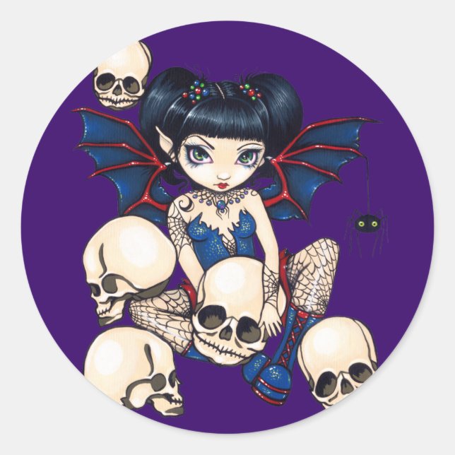 Adesivo Redondo Autocolante "Aranhas e Cascas" (Frente)