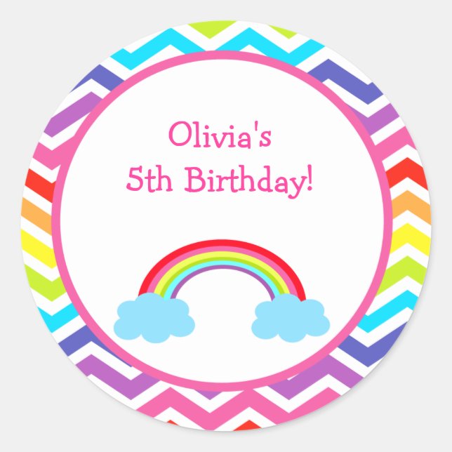 Adesivo Redondo Autocolante arco-íris (Frente)