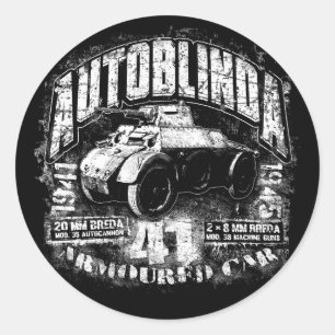 Adesivo Redondo Autocolante Autoblinda 41 Classic Round Sticker