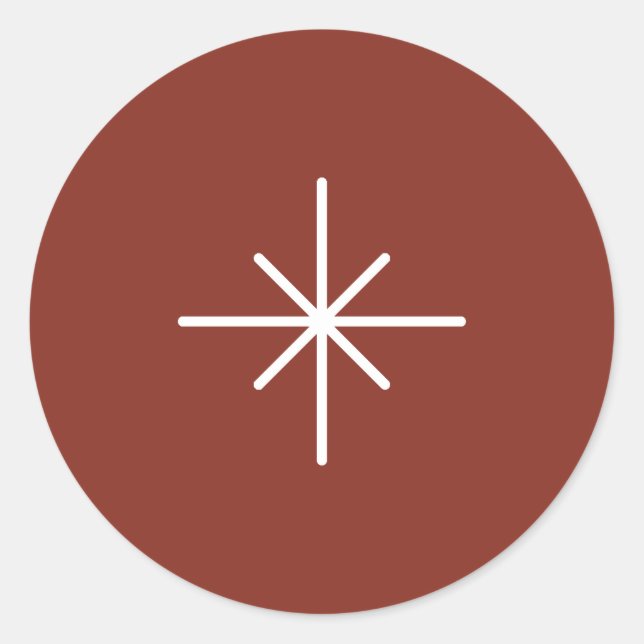 Adesivo Redondo Autocolante clássico de Natal com Floco de Neve (Frente)