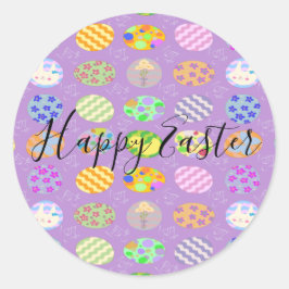 Adesivo Redondo Autocolante clássico de Páscoa giro simples