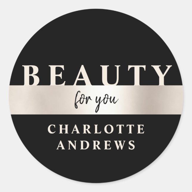 Adesivo Redondo Autocolante Clássico de Rosegold Salon Moderno (Frente)