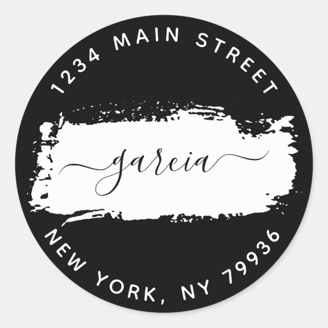 Adesivo Redondo Autocolante Clássico do Endereço de Retorno Redond (Frente)