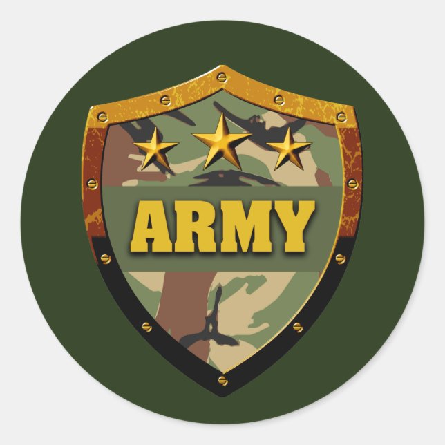Adesivo Redondo Autocolante Clássico do Exército (Frente)