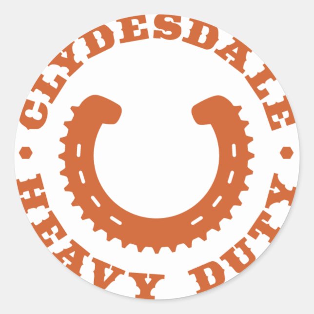 Adesivo Redondo Autocolante Clydesdale MTB "Heavy Duty" (Frente)