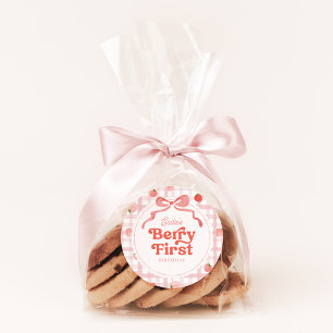 Adesivo Redondo Autocolante com Berry Primeiro Redondo Personaliza