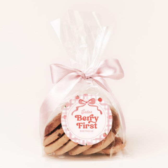 Adesivo Redondo Autocolante com Berry Primeiro Redondo Personaliza (Criador carregado)