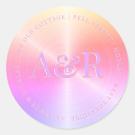 Adesivo Redondo Autocolante com cotovelo com monograma