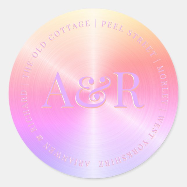 Adesivo Redondo Autocolante com cotovelo com monograma (Frente)