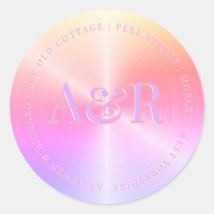 Adesivo Redondo Autocolante com cotovelo com monograma