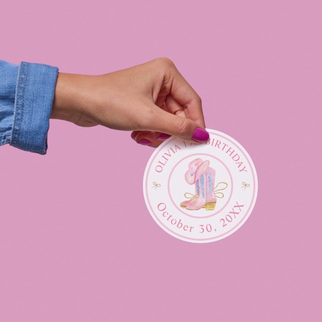 Adesivo Redondo Autocolante Coquette Birthday (Criador carregado)
