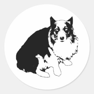 Adesivo Redondo Autocolante Corgi De Corte Limpo