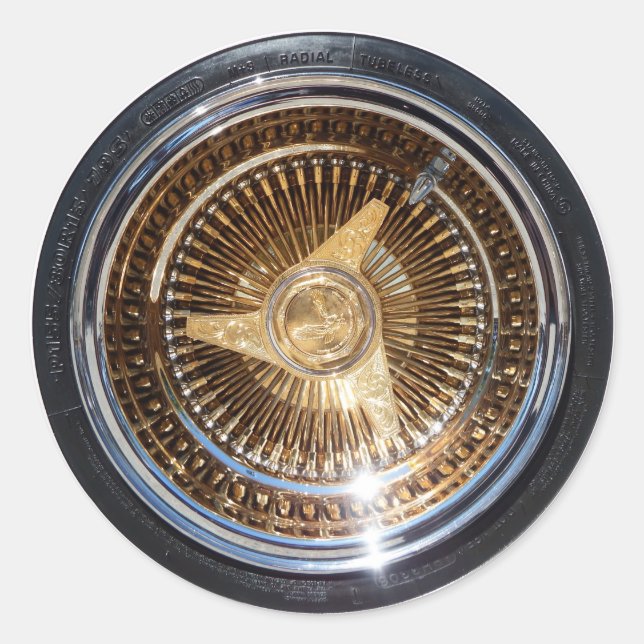 Adesivo Redondo Autocolante das rodas de arame inferior (Frente)