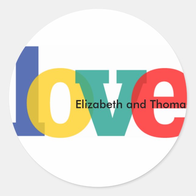 Adesivo Redondo Autocolante de amor transparente (Frente)