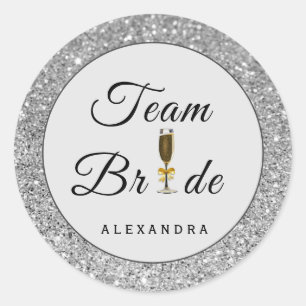 Adesivo Redondo Autocolante de Brilho de Equipe Faux