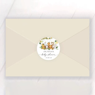 Adesivo Redondo Autocolante de Chás de fraldas Safari