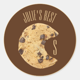 Adesivo Redondo Autocolante de chocolate Chip Cookie