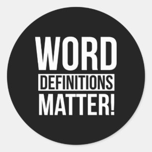 Adesivo Redondo Autocolante de Definições do Word