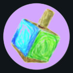 Adesivo Redondo Autocolante de Dreidel<br><div class="desc">Estes são adesivos divertidos para Chanucá!</div>