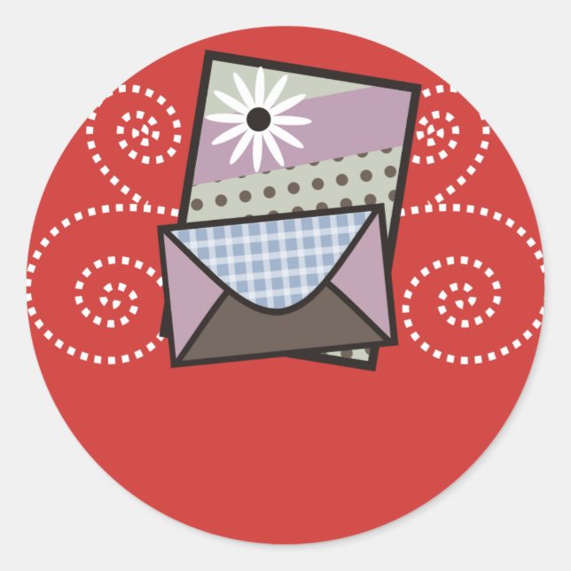 Adesivo Redondo autocolante de embalagem de cartões feitos à mão (Frente)