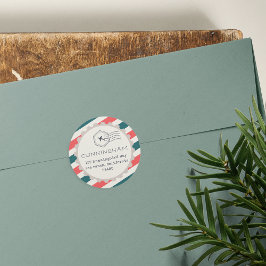 Adesivo Redondo Autocolante de endereço de devolução de correio aé