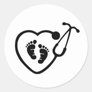 Adesivo Redondo Autocolante de enfermeiro OB