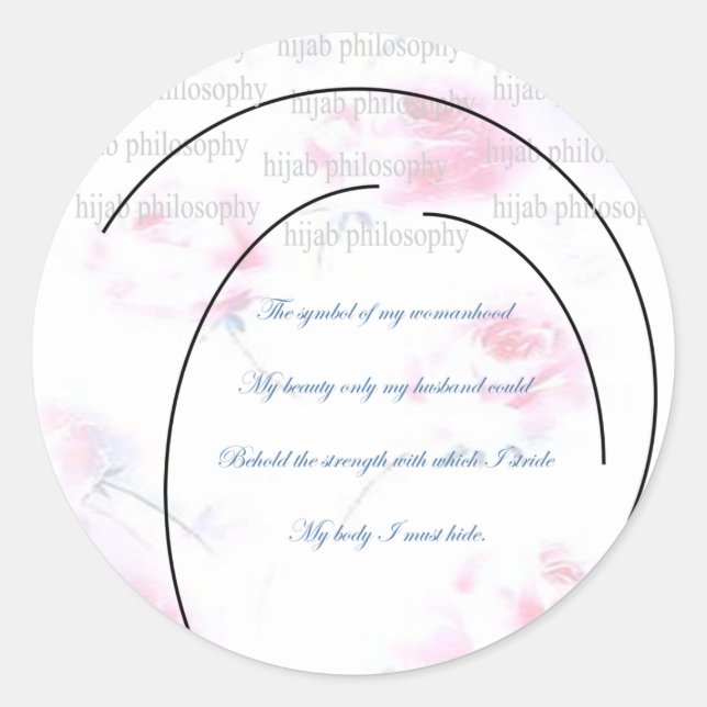Adesivo Redondo Autocolante de filosofia Hijab (Frente)