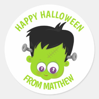 Adesivo Redondo Autocolante de Halloween - Frankenstein