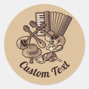 Adesivo Redondo Autocolante de ícones de Rebetiko