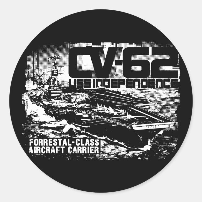 Adesivo Redondo Autocolante de independência da transportadora aér (Frente)