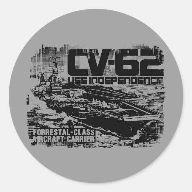 Adesivo Redondo Autocolante de independência da transportadora aér (Frente)